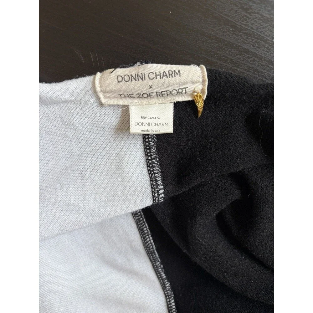 Black White Colorblock Poncho Cape Shawl Wrap Viscose Blend Travel Airplane OS